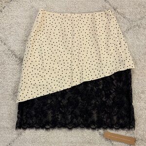Reformation Cream and Black Asymmetrical Skirt